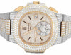 PATEK PHILIPPE NAUTILUS (5980) 18K GOLD & STEEL - 30.00CTW FULLY ICED OUT