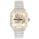 Iced Out Cartier Santos Skeleton 40mm Two Tone Diamond Watch 20.2ct