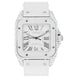 Cartier Santos 100 Staniless Steel 33mm Diamond Watch White Rubber Strap