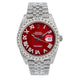 ROLEX DATEJUST II DIAMOND WATCH, 126300 41MM, RED DIAL WITH 11.75CT DIAMONDS
