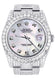Iced Out Rolex Datejust 36 MM | Stainless Steel | 16.5 Carats of Diamonds | Light Mother of Pearl Diamond Dial | Oyster Band | Model 116200