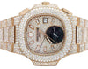 18k Rose Gold Mens Patek Philippe Nautilus 5980/1R Pave Set Diamond Watch 32 Ct