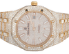 Mens Audemars Piguet 18K Rose Gold Royal Oak 41MM Full VS Diamond Watch 34.75 Ct